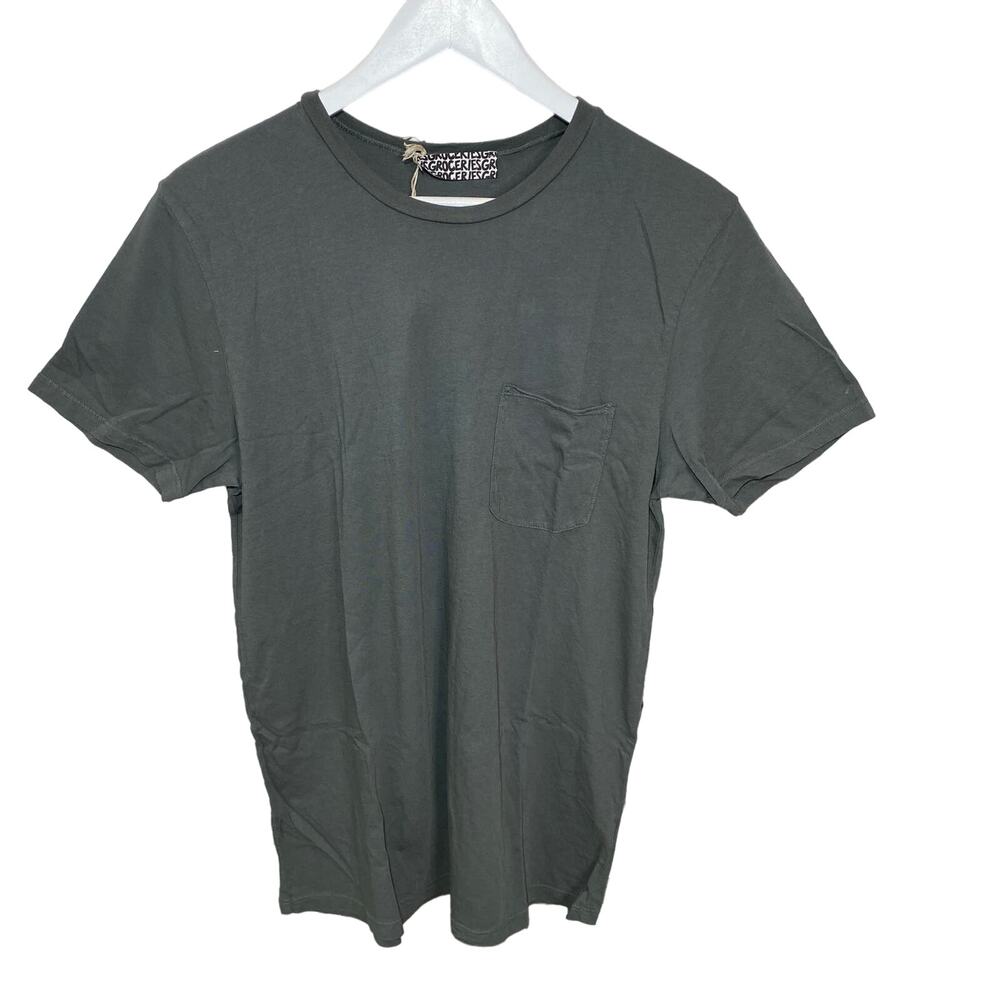 Groceries Apparel Long Pocket Crew Neck T Shirt Gray Green Women Small NWT